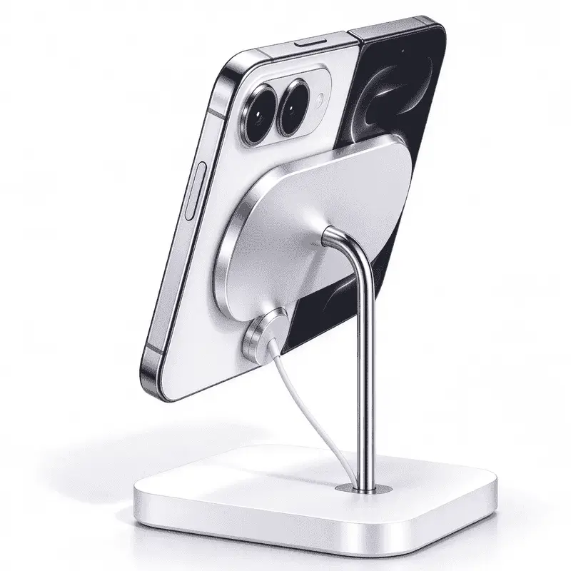Suporte para dois iPhones com proteção antirroubo e função de carregamento